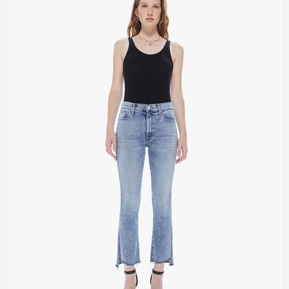 MOTHER The Insider Crop Step Fray Twice Shy Denim Jeans - Picture 2 of 10